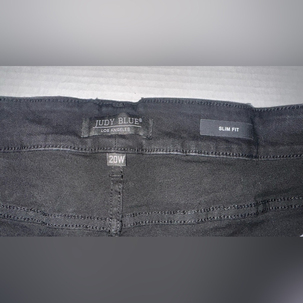 JUDY BLUE BLACK High RISE SLIM FIT 20W DENIM JEAN fryed Hem Style:JB88137 - Picture 6 of 9